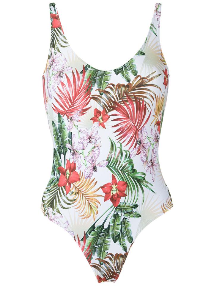 Lygia & Nanny - Floral Bodysuit - Women - Polyamide/spandex/elastane - 40, Women's, White, Polyamide/spandex/elastane
