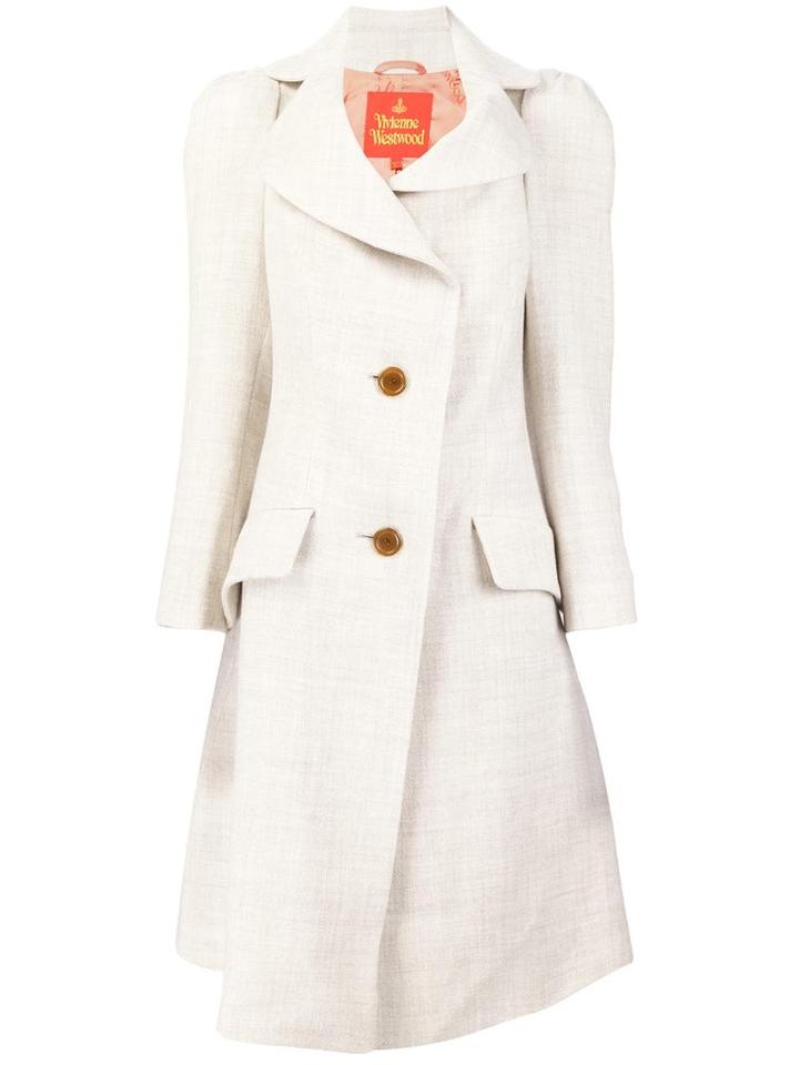 Vivienne Westwood Red Label Asymmetric Coat, Women's, Size: 40, Nude/neutrals, Virgin Wool