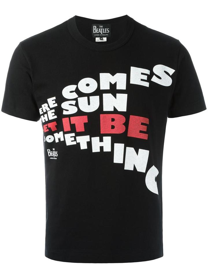 Comme Des Garçons 'here Comes' Print T-shirt, Men's, Size: Xl, Black, Cotton