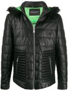 Frankie Morello Quilted Leather Jacket - Black