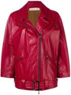 Marni Zipped Biker Jacket - Red