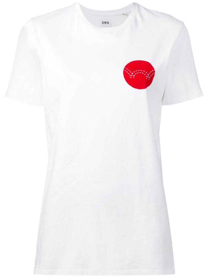 Edwin - Contrast Dot T-shirt - Women - Cotton - L, White, Cotton