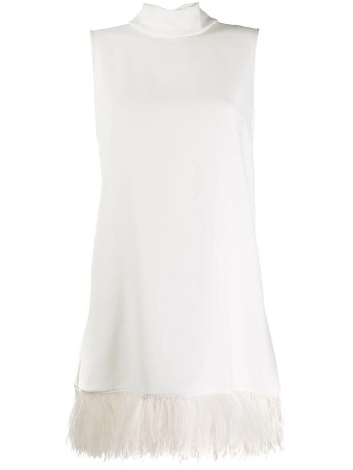 P.a.r.o.s.h. Faux-feather Trim Dress - White