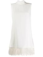 P.a.r.o.s.h. Faux-feather Trim Dress - White