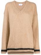 Calvin Klein V-neck Knitted Sweater - Neutrals