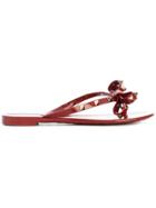 Valentino Rockstud Flip Flops - Red