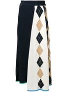 Pringle Of Scotland Colour Block Argyle Skirt - Blue