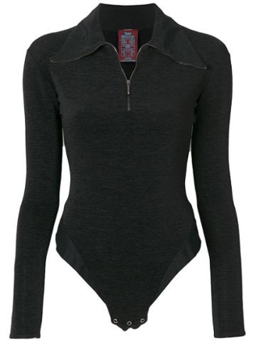 John Galliano Pre-owned Polo Zipped Bodysuit - Black