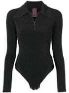 John Galliano Pre-owned Polo Zipped Bodysuit - Black