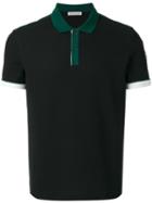 Moncler Contrast Collar And Cuffs Polo Shirt, Men's, Size: Xl, Black, Cotton