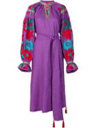 Yuliya Magdych 'voyage' Dress, Women's, Size: 2, Pink/purple, Linen/flax