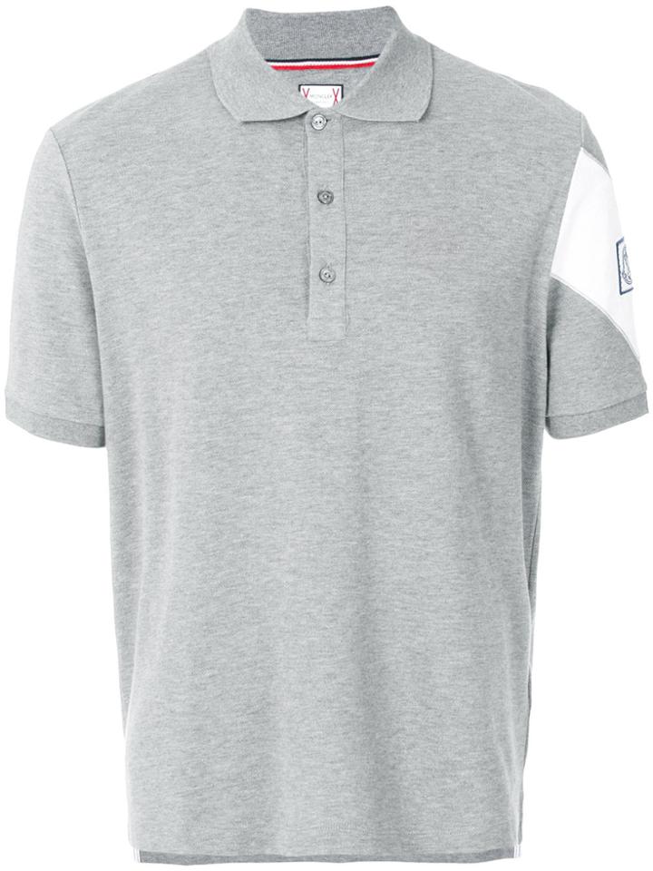 Moncler Embroidered Logo Polo Shirt - Grey