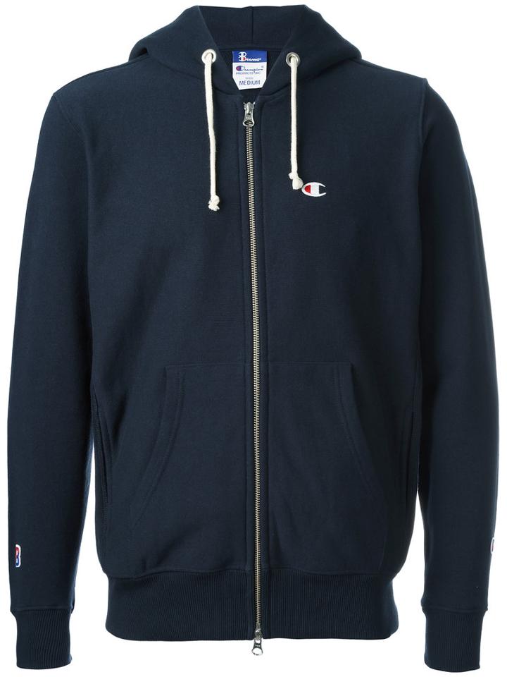 Champion - Zipped Hoody - Men - Cotton/polyester - S, Blue, Cotton/polyester