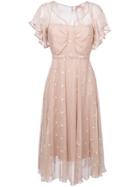 No21 Embroidered Floral Detail Dress - Nude & Neutrals