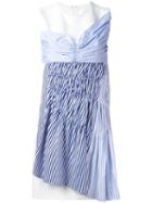 Victoria Victoria Beckham Striped Panel Shift Dress, Women's, Size: 10, White, Cotton/polyester/silk