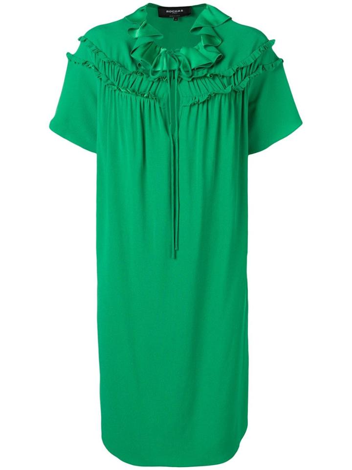 Rochas Ruffled Shift Dress - Green