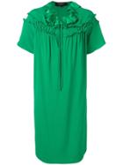 Rochas Ruffled Shift Dress - Green