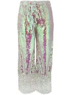 Circus Hotel Iridescent Cropped Trousers - White