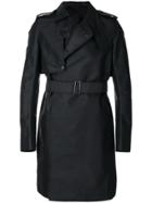 Rick Owens Asymmetric Trench Coat - Black
