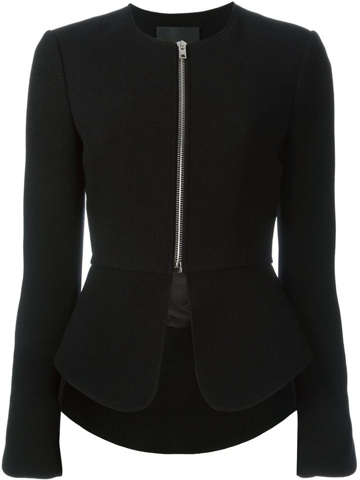 Alexander Wang Peplum Jacket, Women's, Size: 6, Black, Cupro/polyester