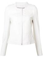 Sylvie Schimmel Paneled Collarless Biker Jacket - White