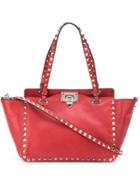 Valentino Valentino Garavani Rockstud Trapeze Tote - Red