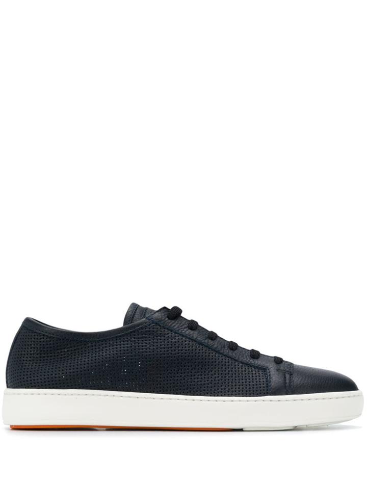 Santoni Perforated Detail Sneakers - Blue