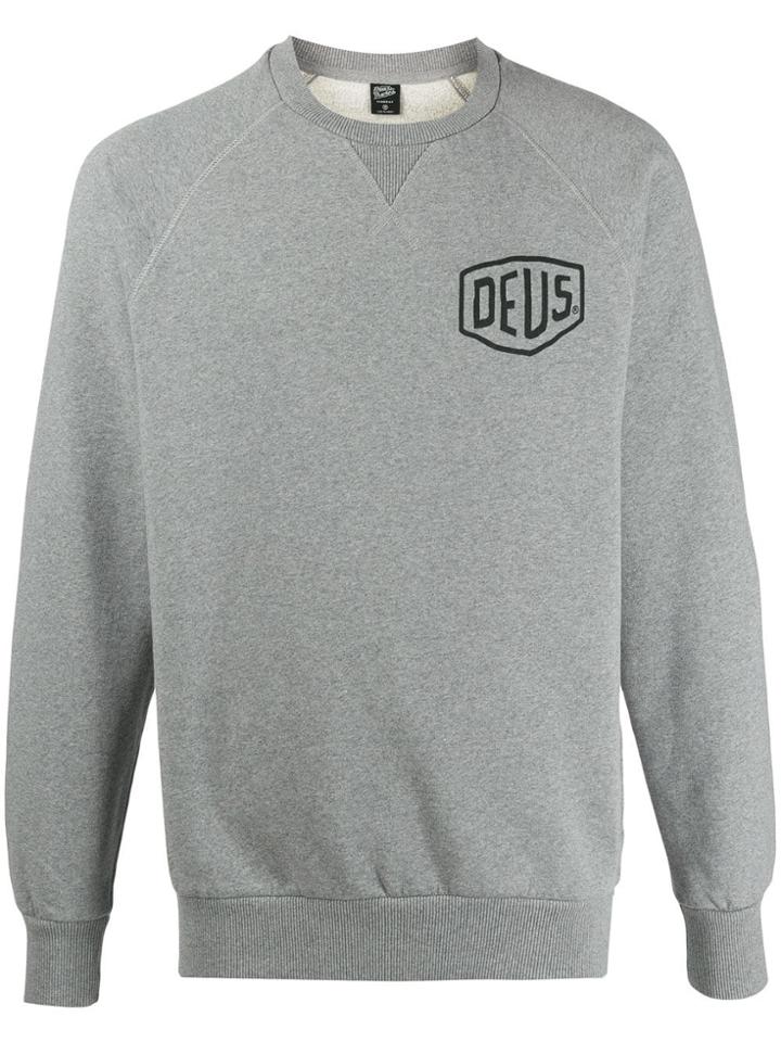 Deus Ex Machina Logo Print Sweater - Grey