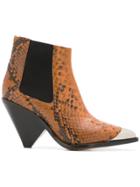 Isabel Marant Étoile Snake-effect Ankle Boots - Brown