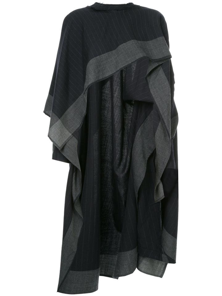 Comme Des Garçons Vintage Pinstripe Shawl Top - Blue