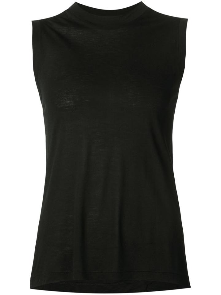 T By Alexander Wang Band Collar Tank Top, Women's, Size: S, Black, Viscose