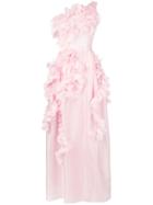 Ermanno Scervino Long Ruffle Dress - Pink & Purple