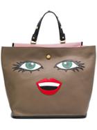 Giancarlo Petriglia Face Applique Tote Bag - Nude & Neutrals