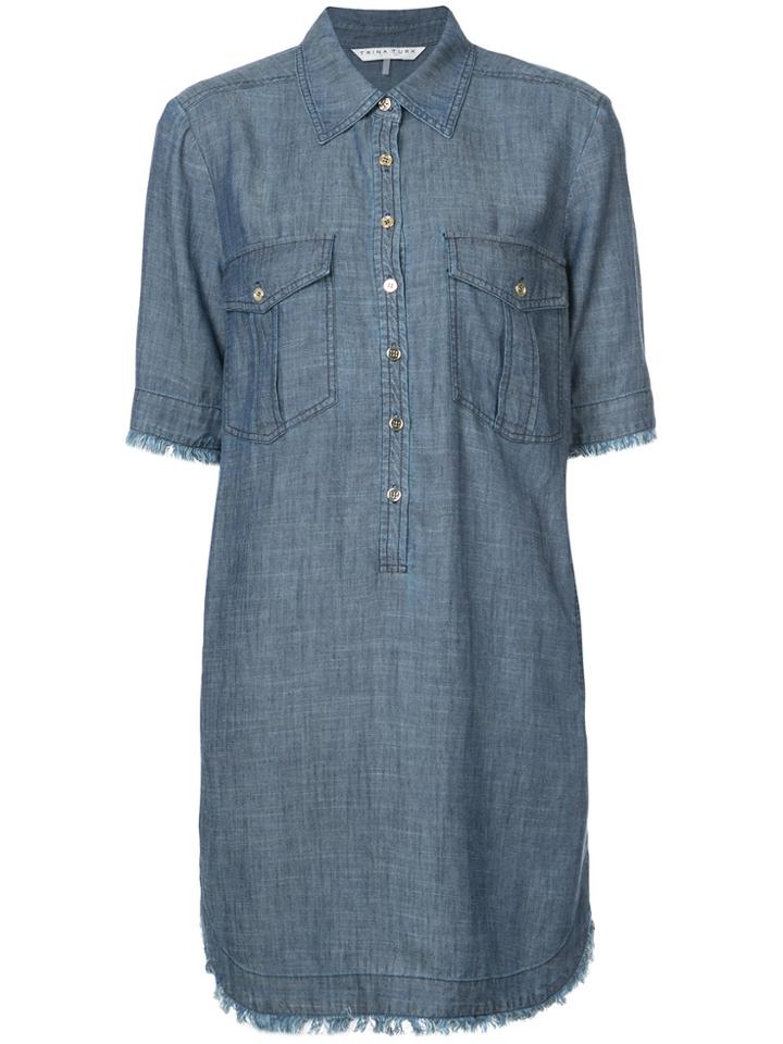 Trina Turk Denim Shirt Dres - Blue