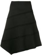 Jil Sander Navy Asymmetric Midi Skirt - Black