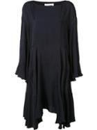 Chloé Loose Fit Ruffled Dress, Women's, Size: 38, Blue, Viscose