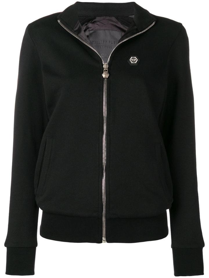 Philipp Plein Zipped-up Logo Cardigan - Black