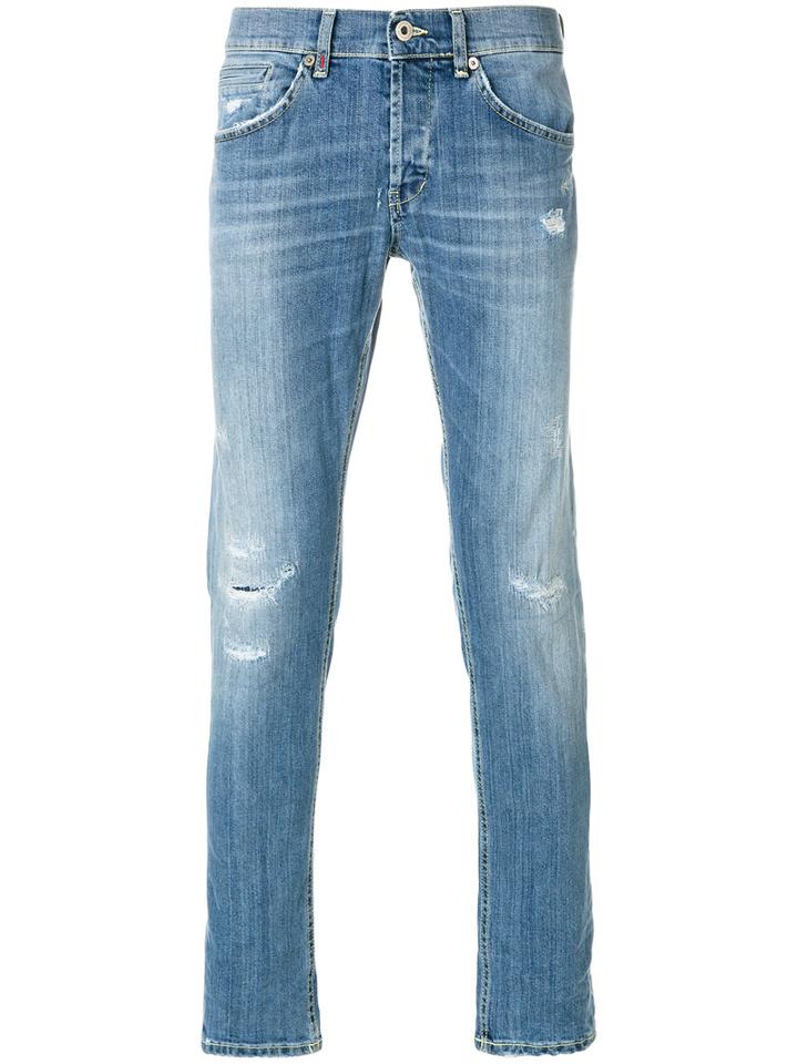 Dondup - Ripped Slim-fit Jeans - Men - Cotton/polyester/spandex/elastane - 32, Blue, Cotton/polyester/spandex/elastane
