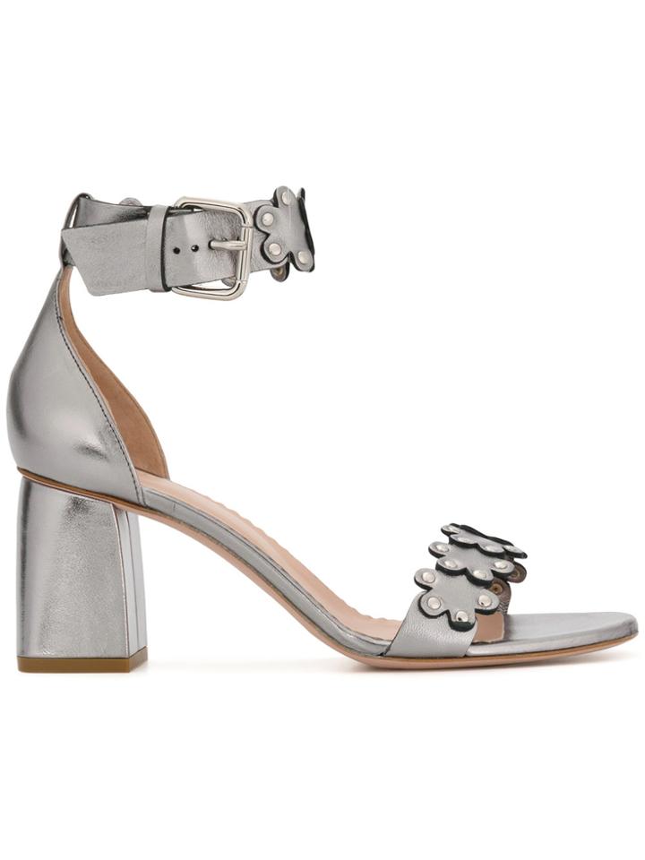 Red Valentino Flower Puzzle Sandals - Metallic