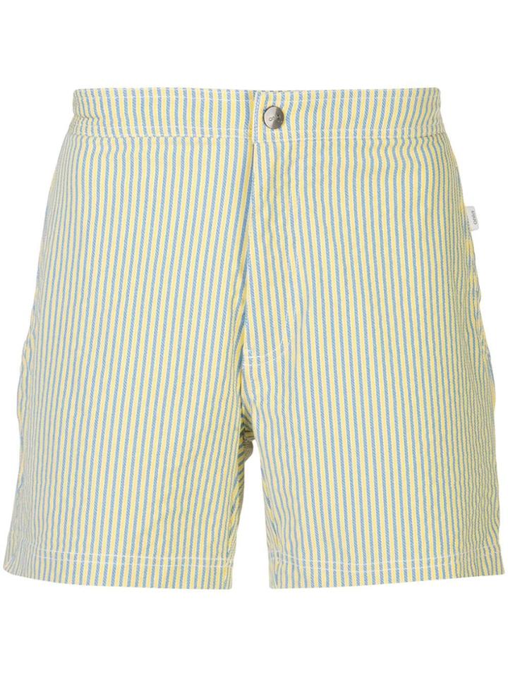 Onia Calder Stripe Swim Shorts - Yellow