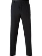 Maison Kitsuné Straight Fit Trousers, Men's, Size: 44, Blue, Cotton/mohair/wool