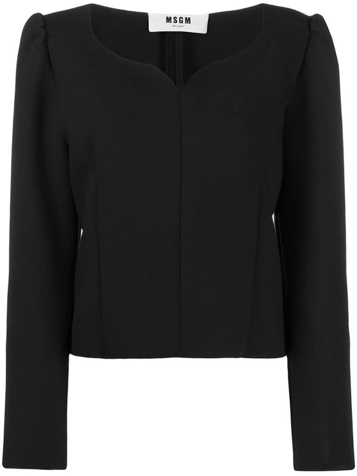 Msgm Structured Top - Black