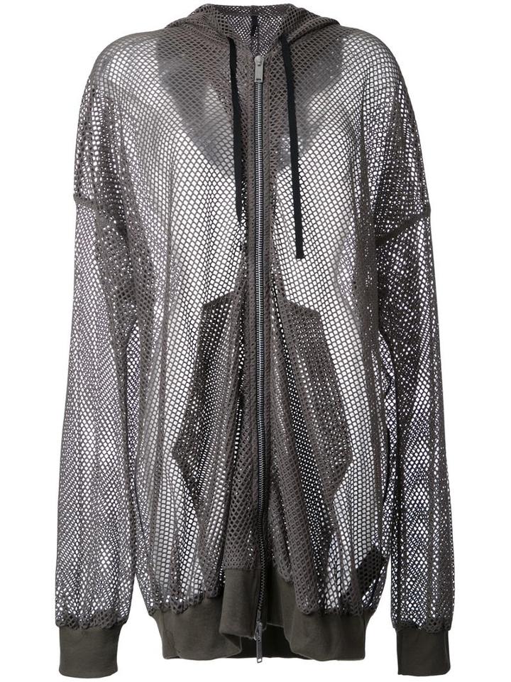 Unravel Oversized Mesh Hoodie, Women's, Size: Medium, Green, Cotton/spandex/elastane