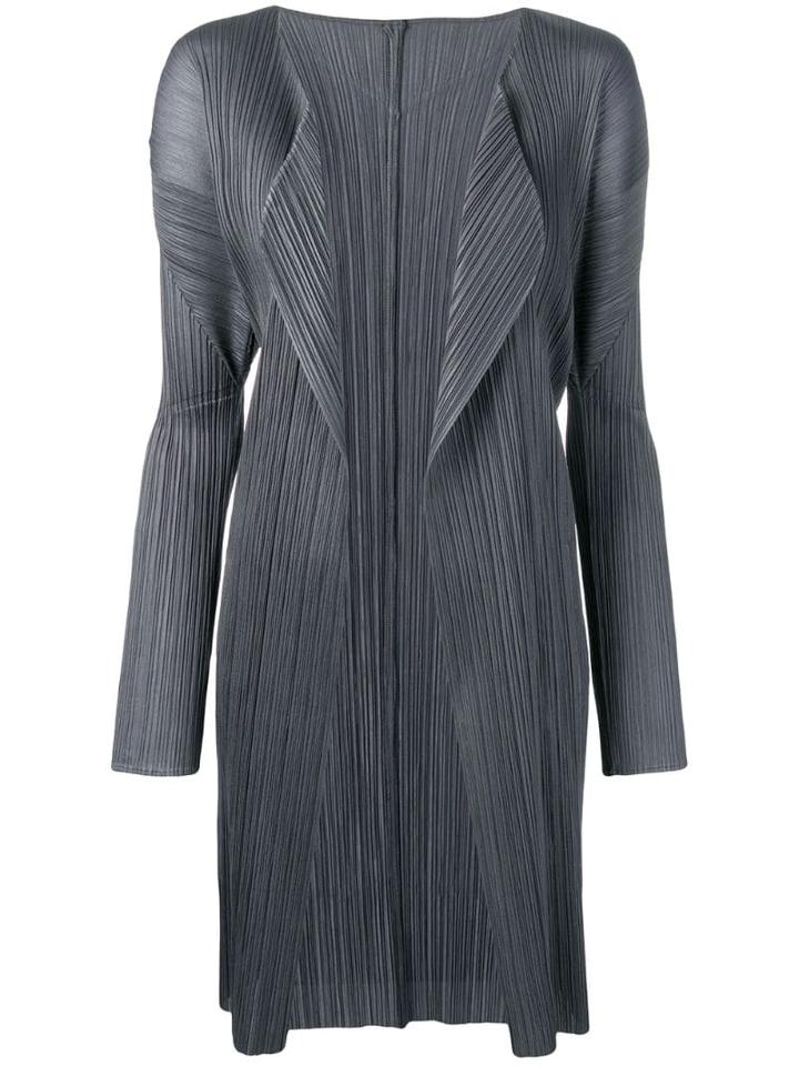 Issey Miyake Pre-owned Long Pleated Cardigan - Grey