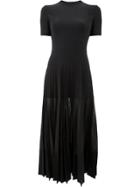 Alexander Mcqueen Pleated Midi Dress - Black