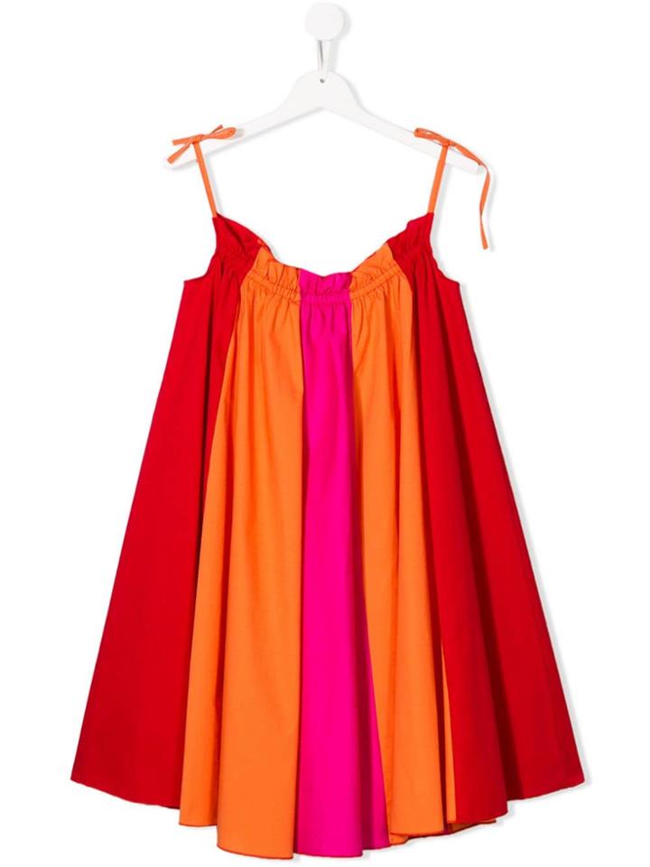 Mariuccia Milano Kids Striped Tied Straps Dress - Red