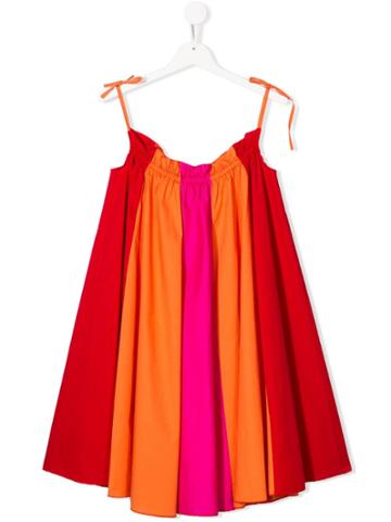 Mariuccia Milano Kids Striped Tied Straps Dress - Red