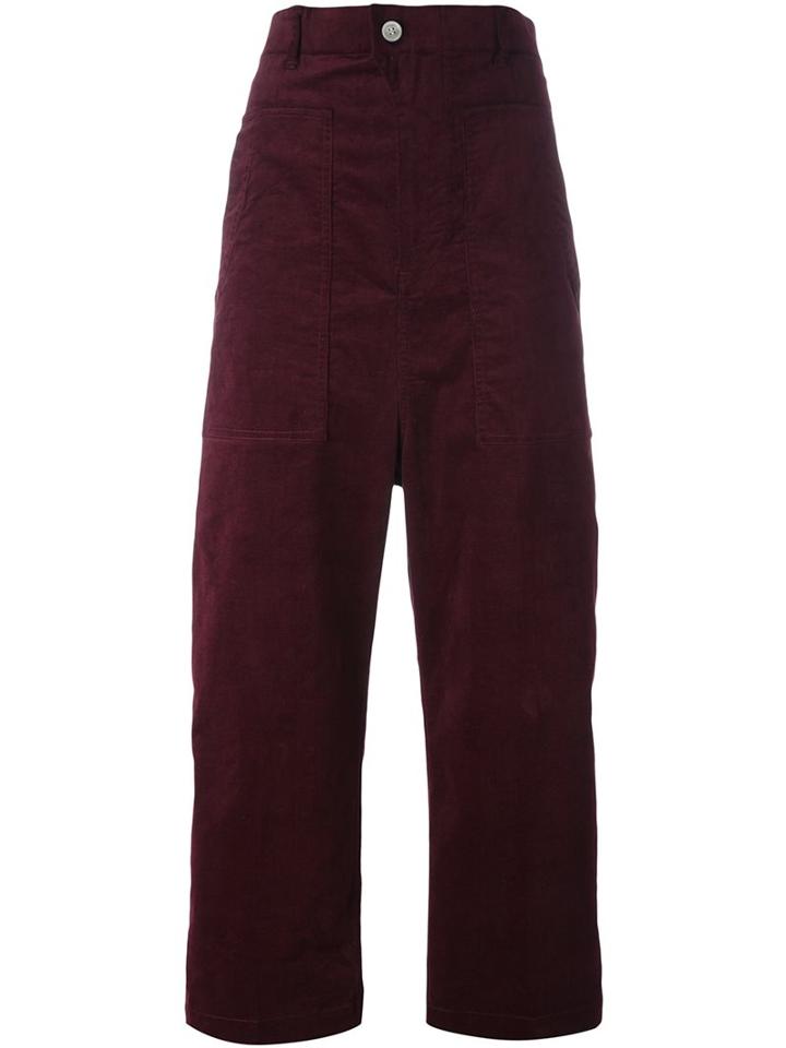 Julien David Cropped Velvet Trousers