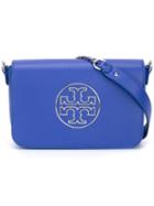 Tory Burch - Logo Motif Crossbody Bag - Women - Calf Leather - One Size, Women's, Blue, Calf Leather