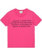 Gucci Love Letter Print T-shirt - Pink & Purple
